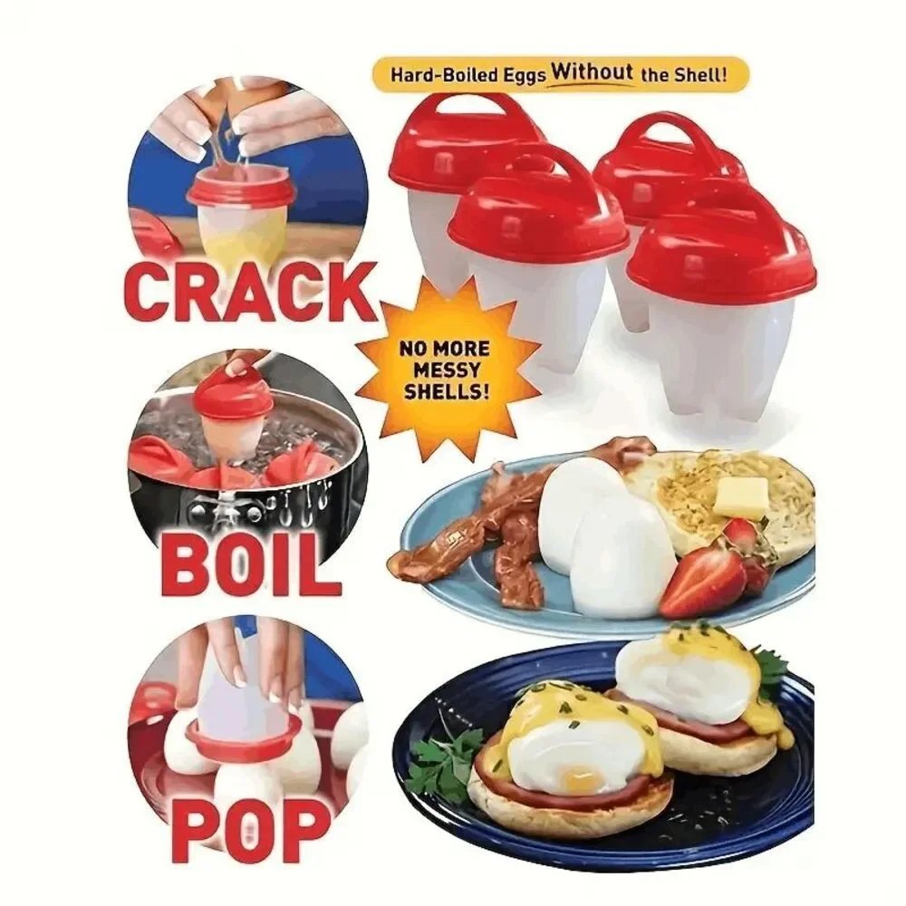 Silicone Egg Boiler Heat Resistant Cooking Cups - 6 Piece